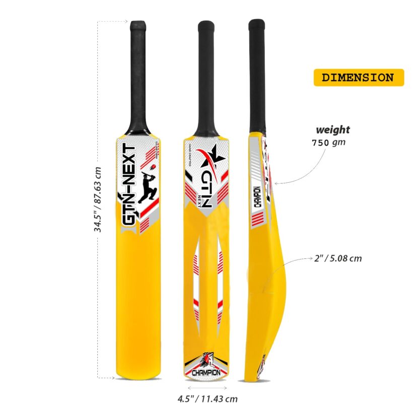 yellow plastic ka bat for tennis ball hard plastic bat under 900 950 gm fiber bat