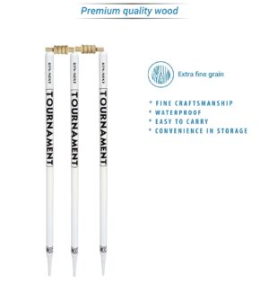 wooden wicket cricket stump tournament match stumps full size white