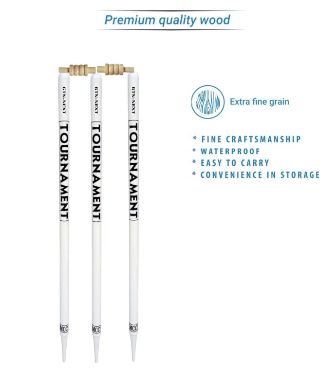 wooden wicket cricket stump tournament match stumps full size white