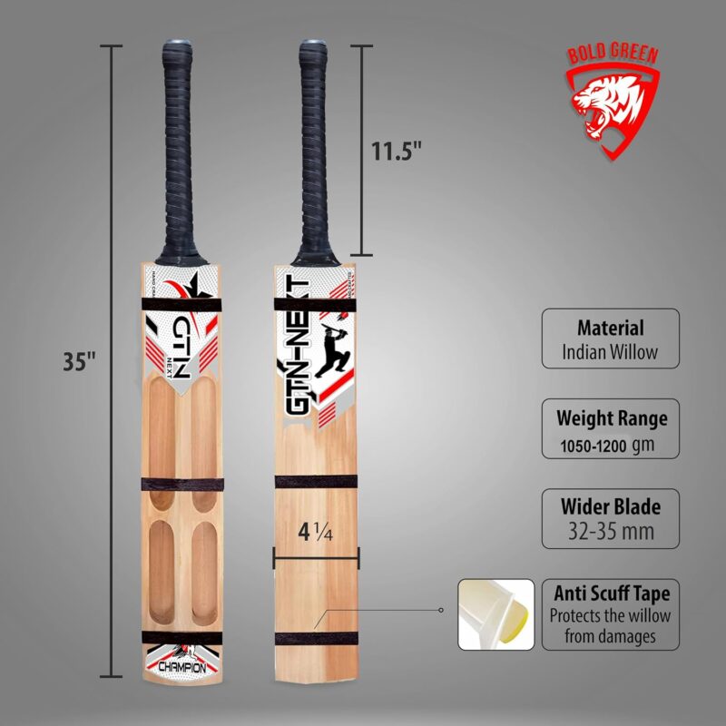 gtn next scoop bat | scoop bat for hard tennis ball | kashmir willow tennis bat elevate your game!